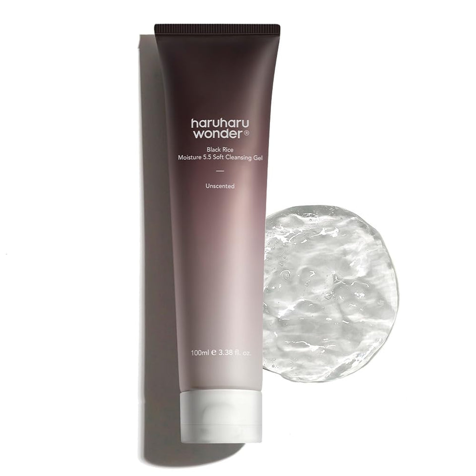 HARUHARU front pouch shot showing cleanser and soft packaging benefit