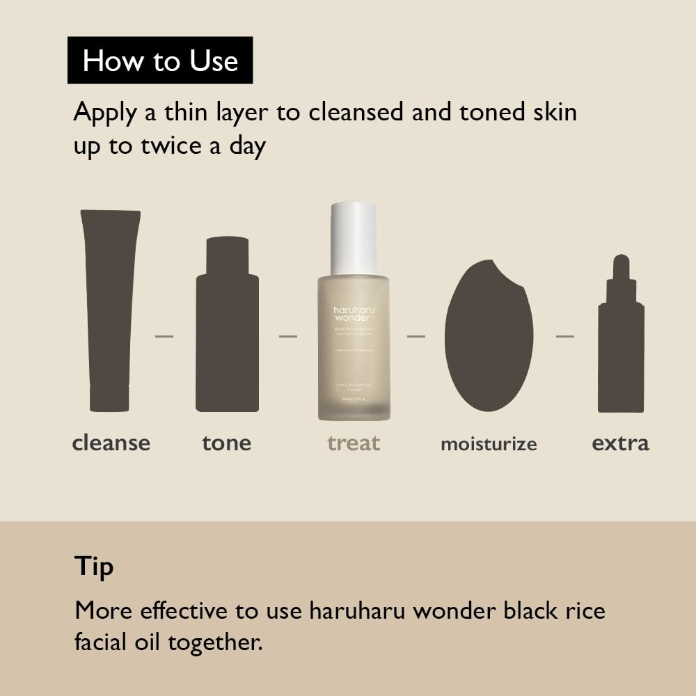 HARUHARU serum on bathroom counter in lifestyle scene suggesting daily routine use