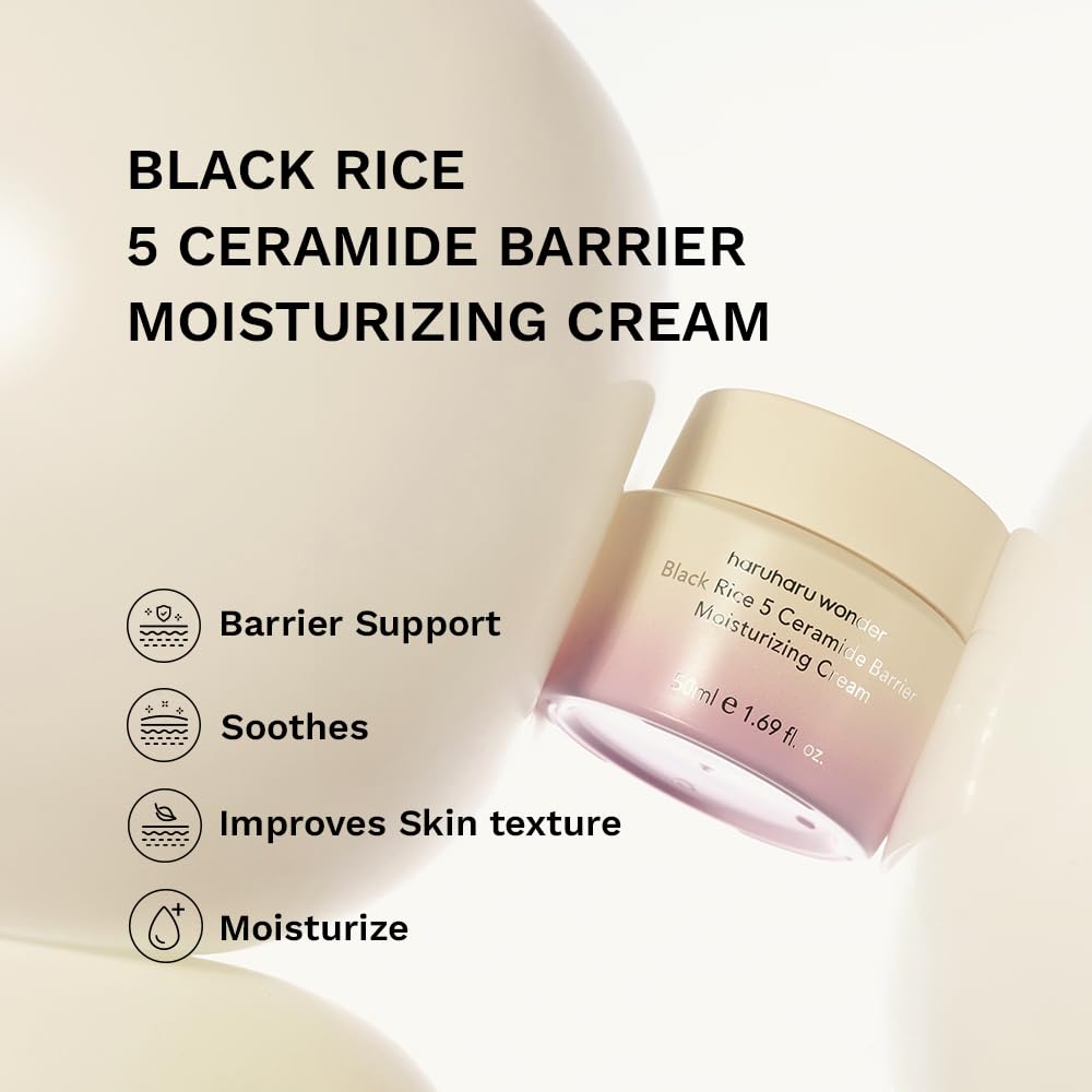 HARUHARU jar open with visible ceramide capsules showing delivery
