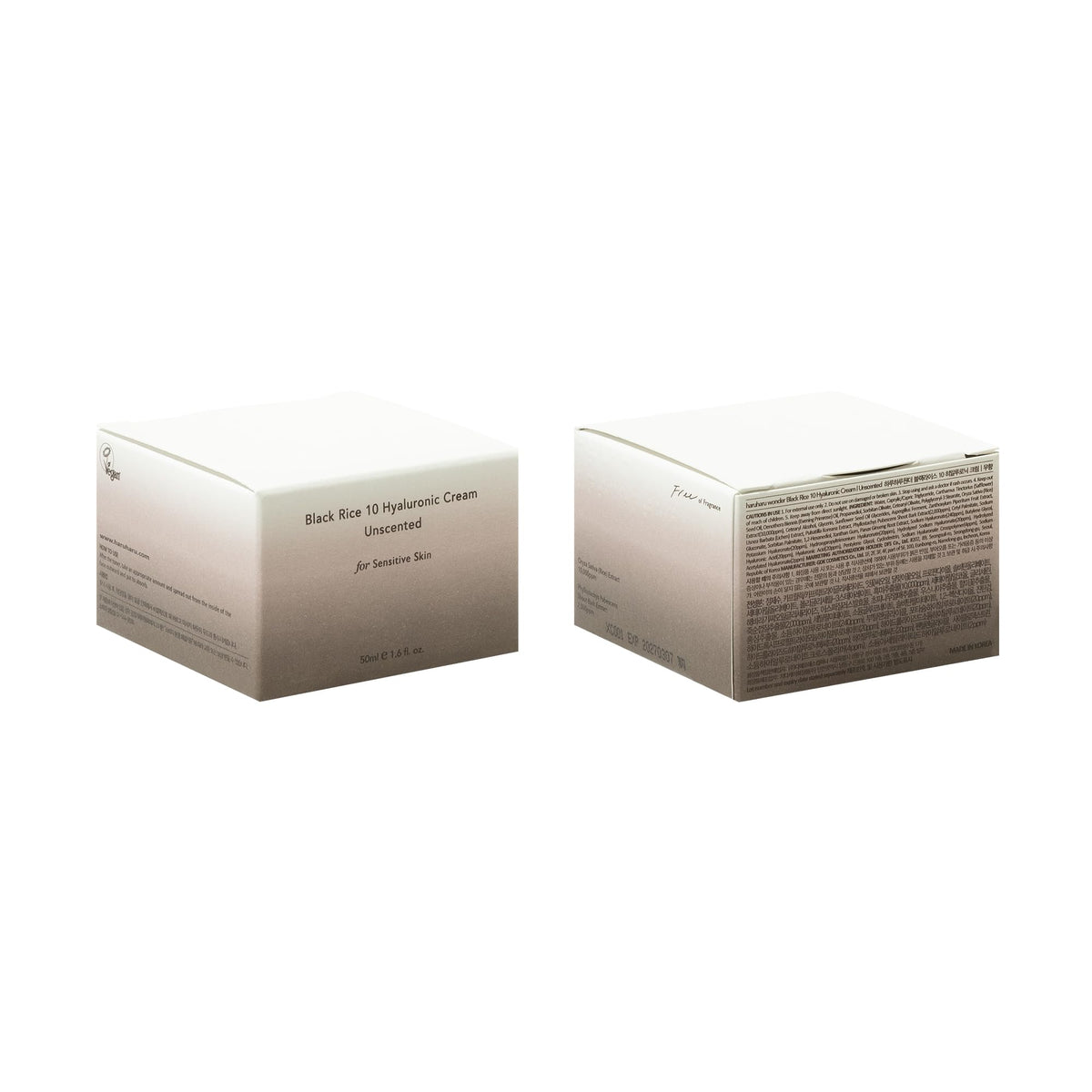 HARUHARU packaging detail emphasizing recyclable and ethical materials
