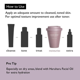 HARUHARU jar next to credit card showing 3.0 fl oz size and portability