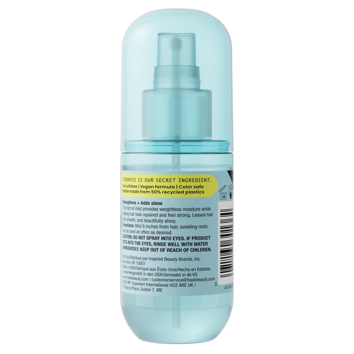 HASK positioned on bathroom vanity as part of a daily haircare routine image
