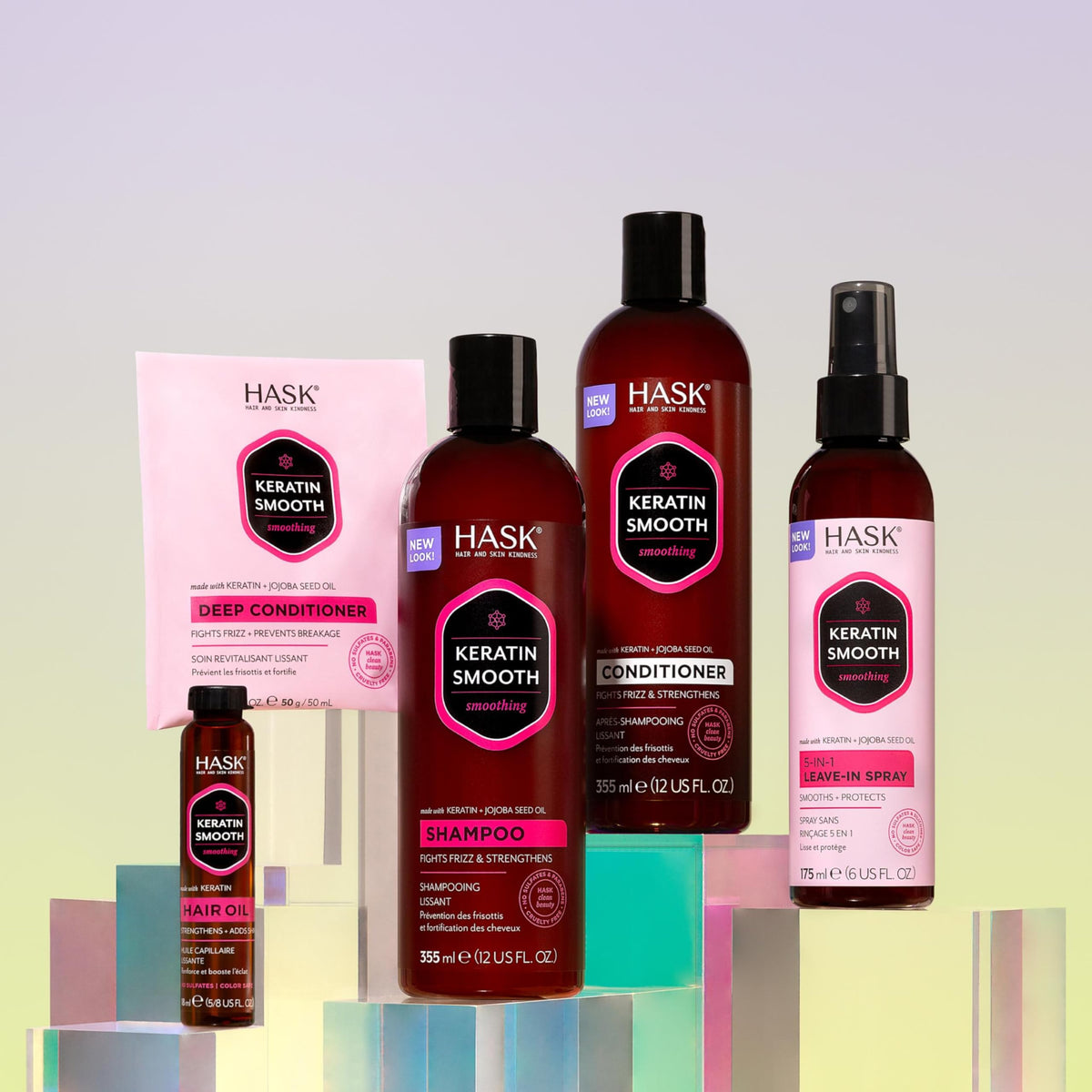 HASK argan treatment in shower setting showing restorative use