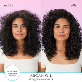 HASK ingredient list detail featuring argan oil for strengthening benefits