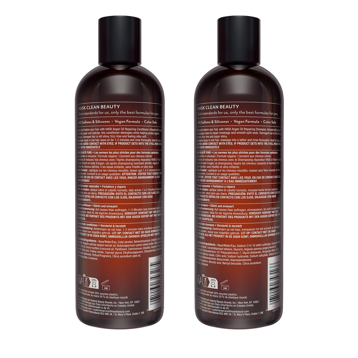 HASK duo in shower lifestyle image, conveys simple daily use and ease