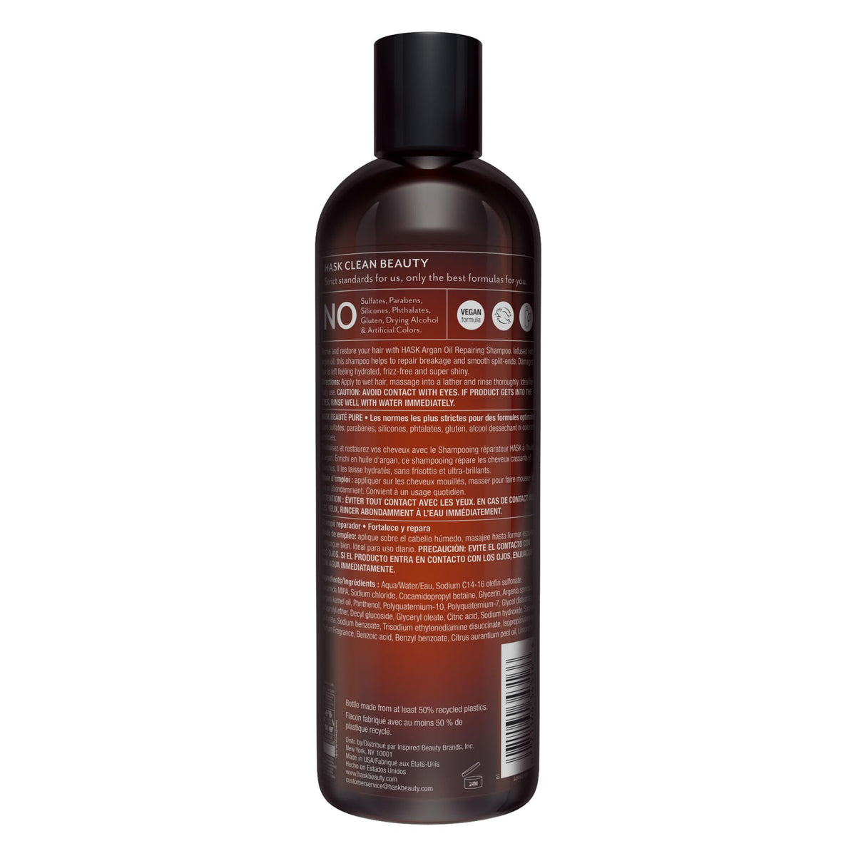 HASK shampoo on bathroom shelf in styled setting for everyday use