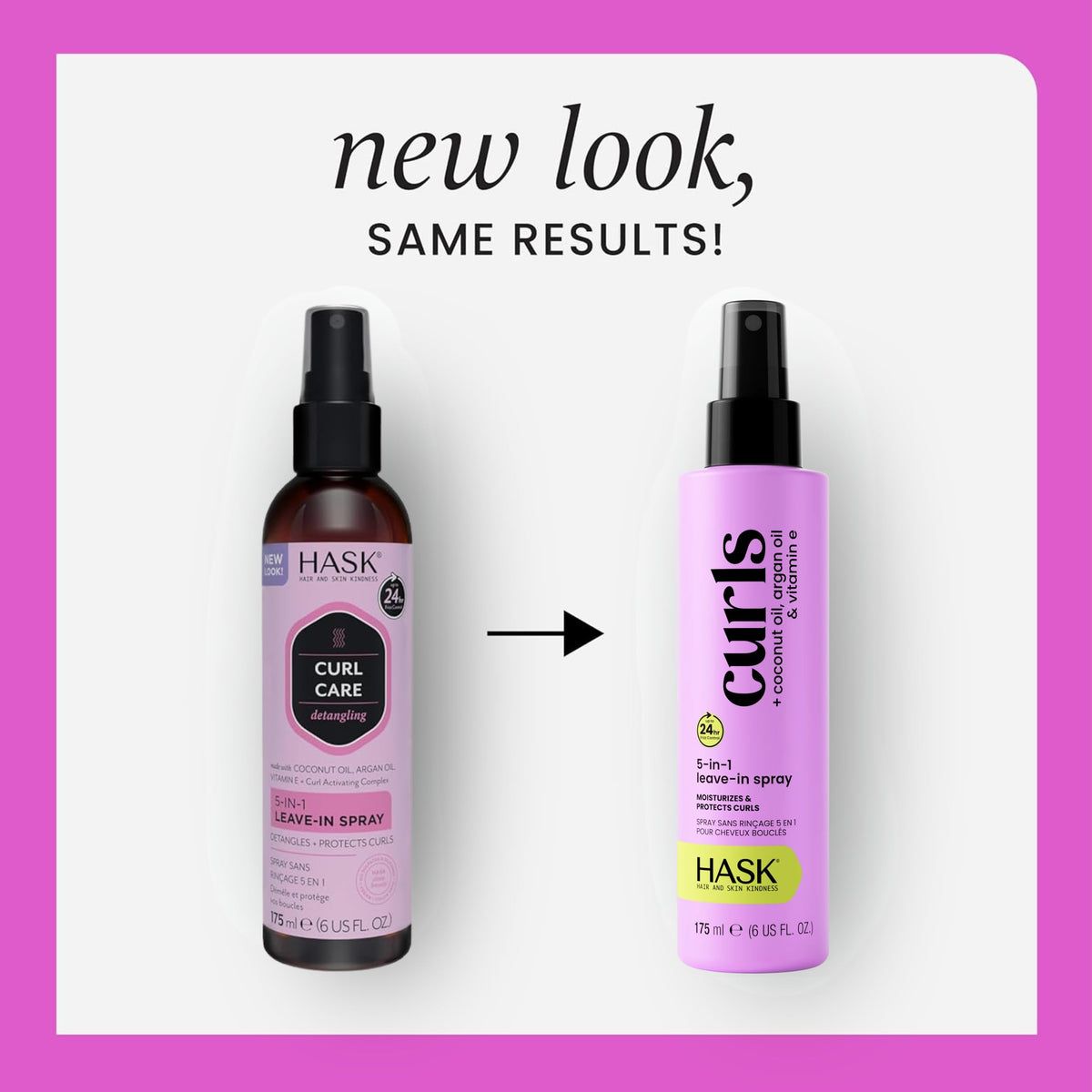 HASK close‑up spray nozzle demonstrating even mist and convenient application benefit