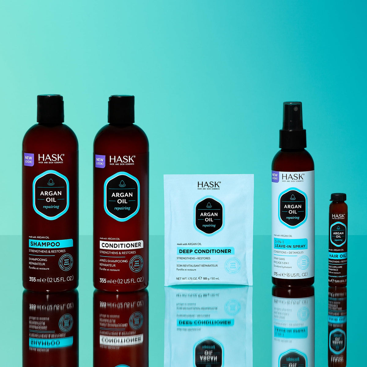 HASK six-treatment pack arranged to show value and multiple uses