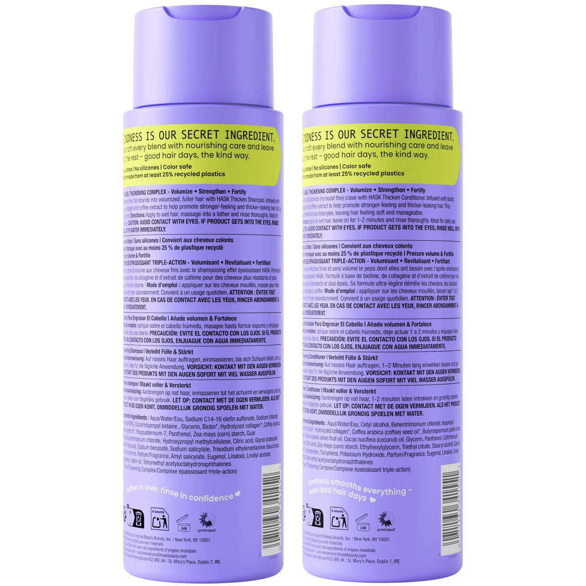 HASK before-and-after model comparison showing improved hair fullness