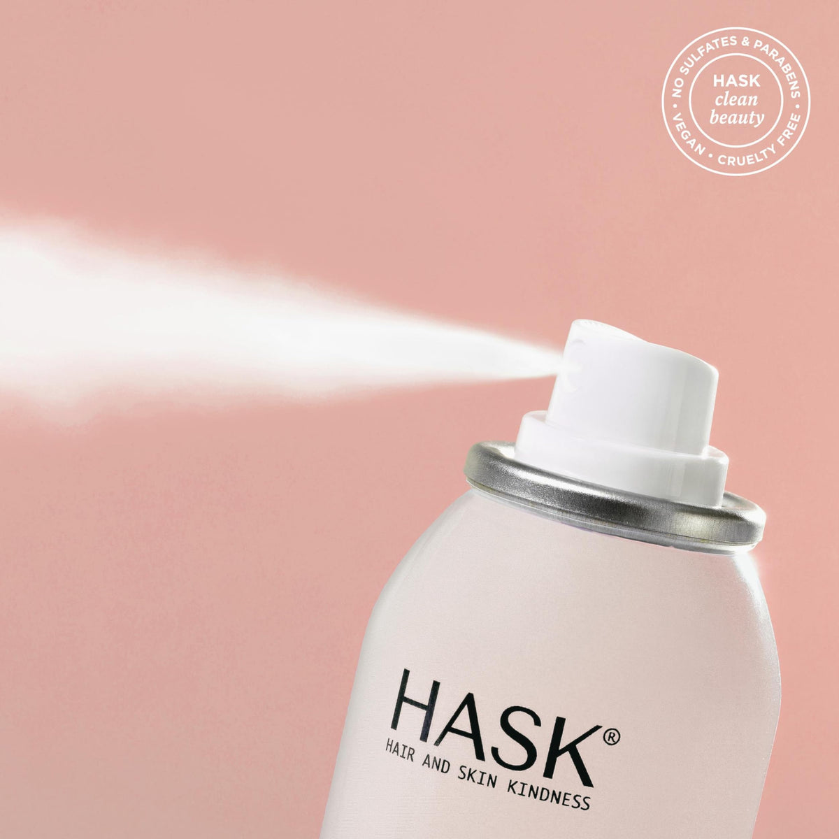 Side-by-side before and after using HASK dry shampoo for visible volume