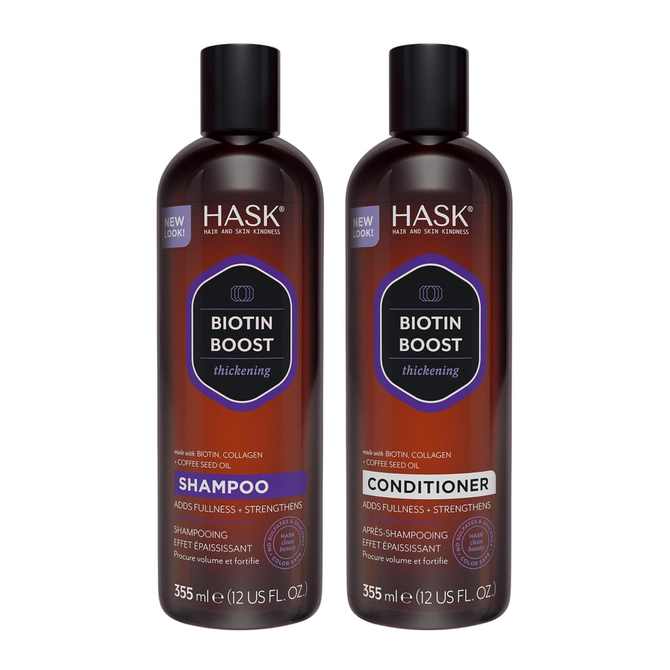 HASK front packaging showing shampoo and conditioner for fuller hair