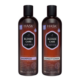 HASK front packaging showing shampoo and conditioner, clear product identification and benefit