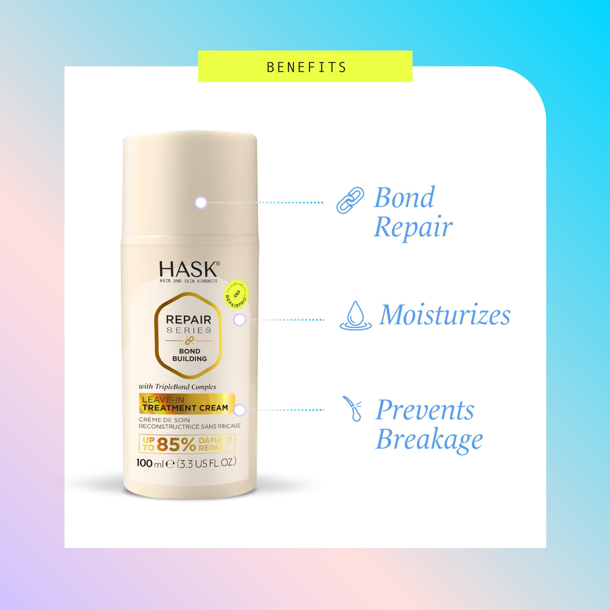 HASK applying cream mid-lengths to ends to reduce breakage