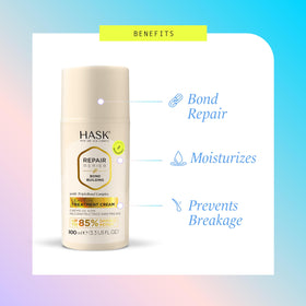 HASK applying cream mid-lengths to ends to reduce breakage