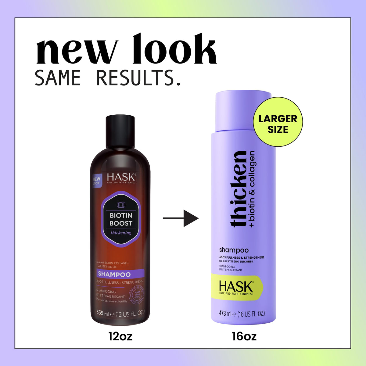 HASK bottle labels close-up highlighting collagen, biotin, and coffee