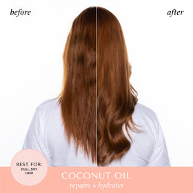 HASK label close-up with coconut illustration highlighting natural ingredients