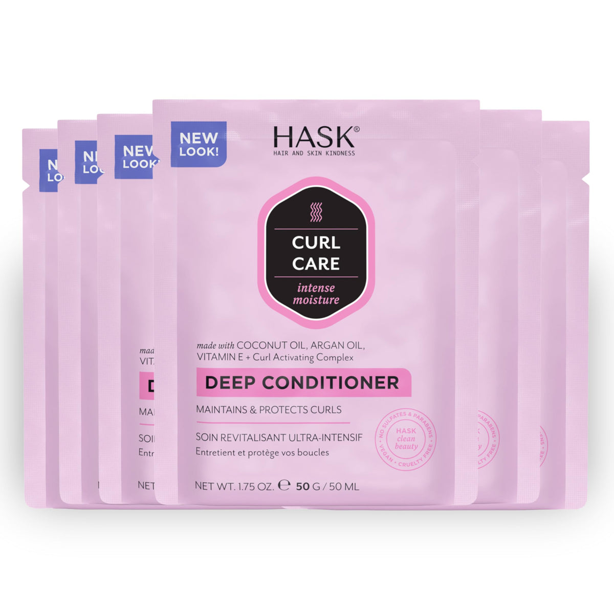 HASK front packaging showing product and vegan benefits