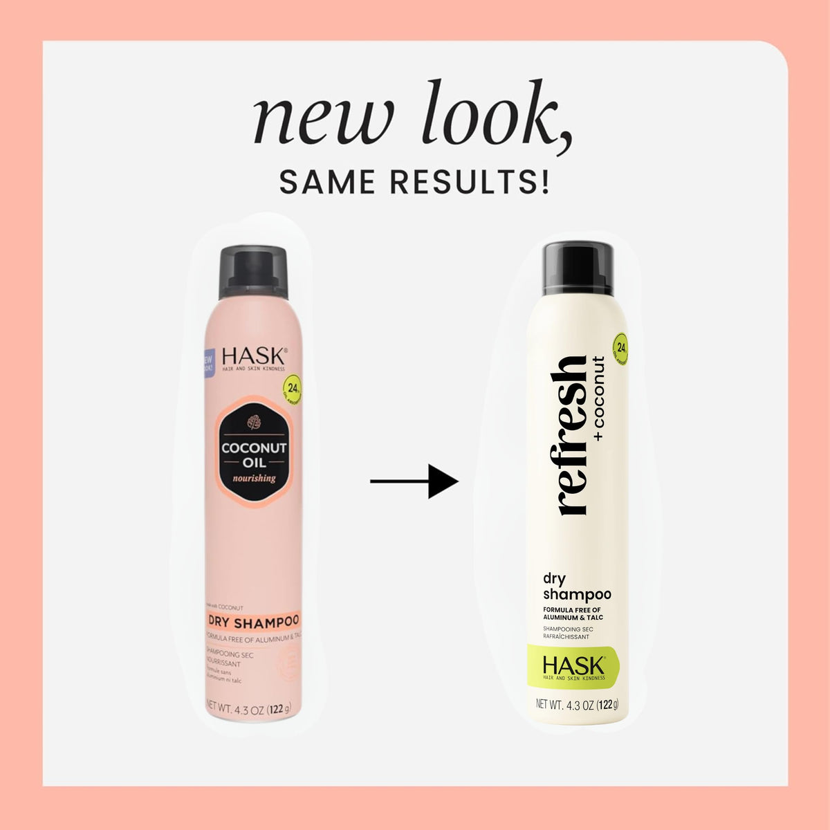 HASK dry shampoo label close-up highlighting biotin and sulfate-free formula