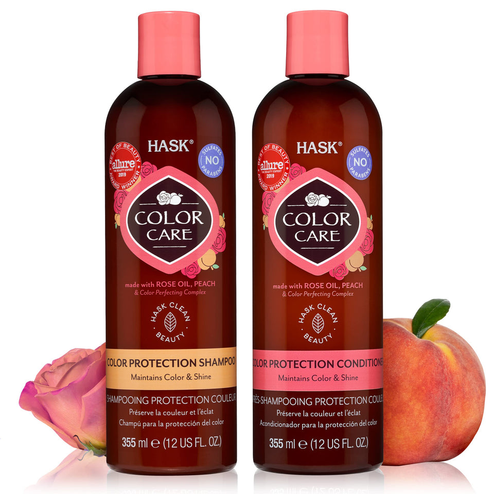 HASK front packaging showing shampoo and conditioner for color preservation