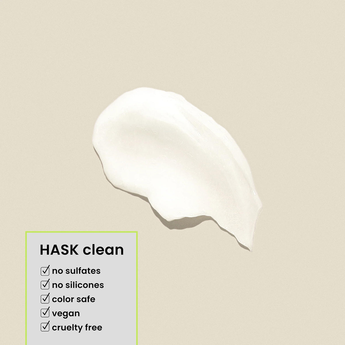 HASK back label with ingredient list and directions for targeted hydration