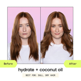 HASK conditioner being poured to show creamy texture and detangling