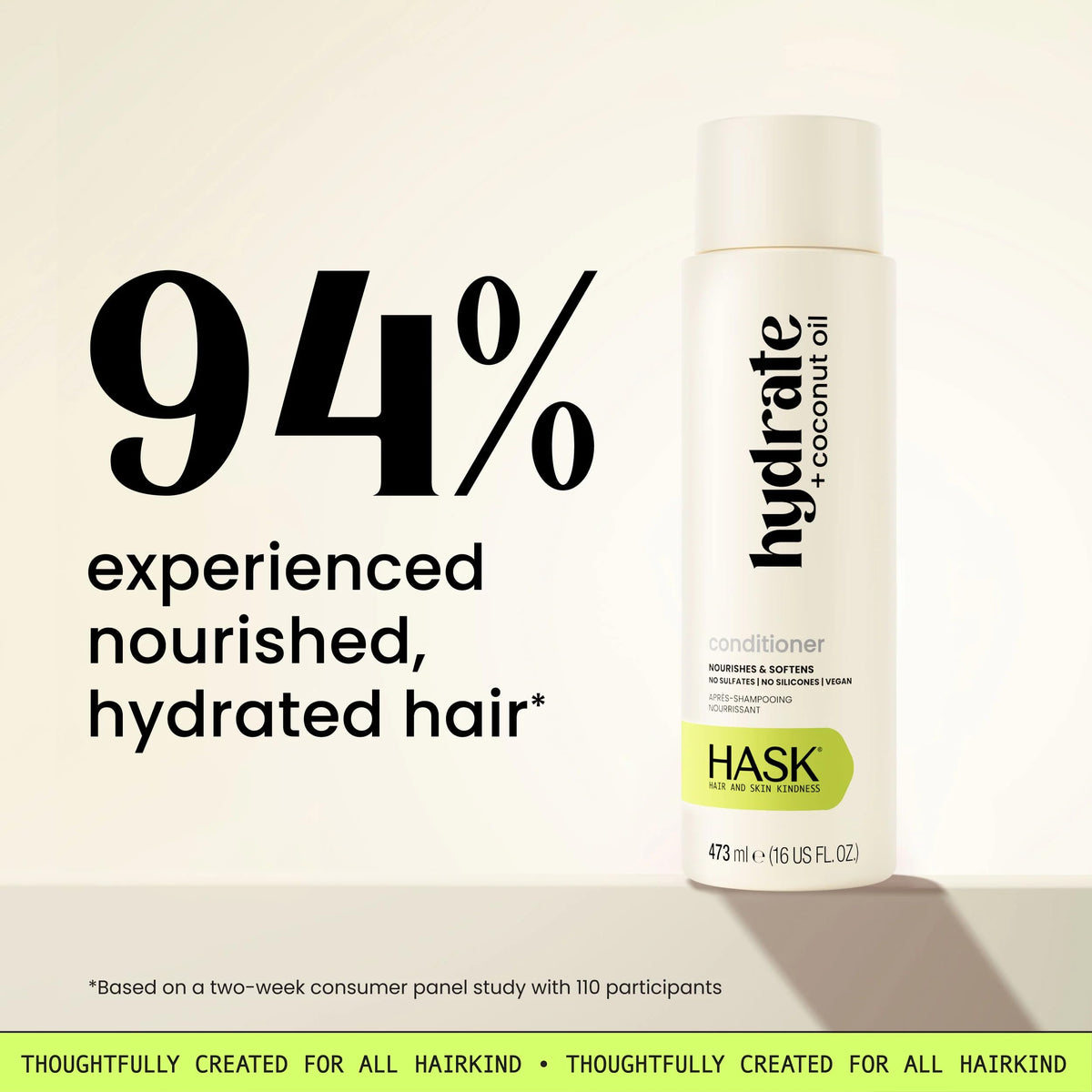 Applying HASK conditioner to mid-lengths and ends to improve manageability