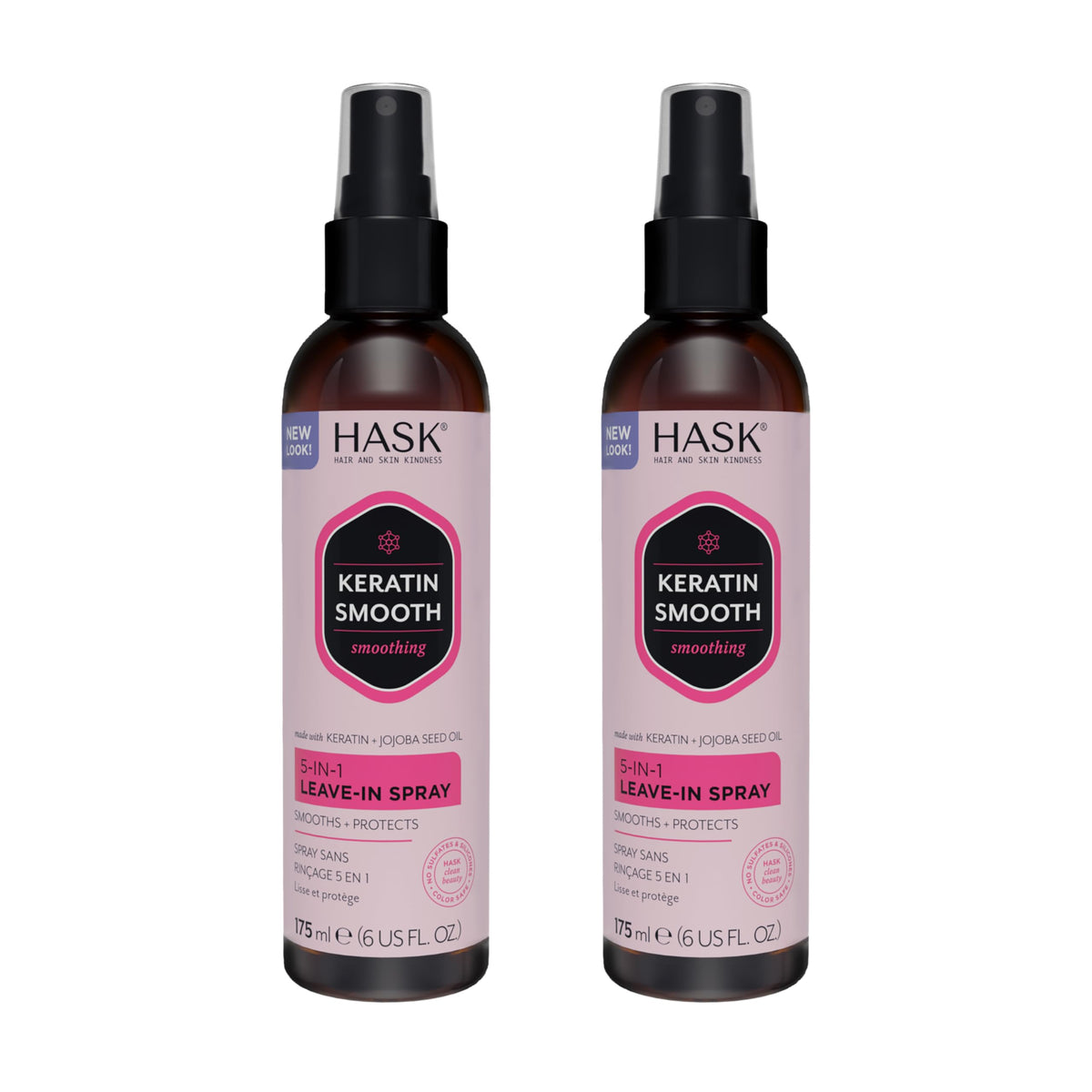 HASK front packaging showing bottle and label, highlights product benefits