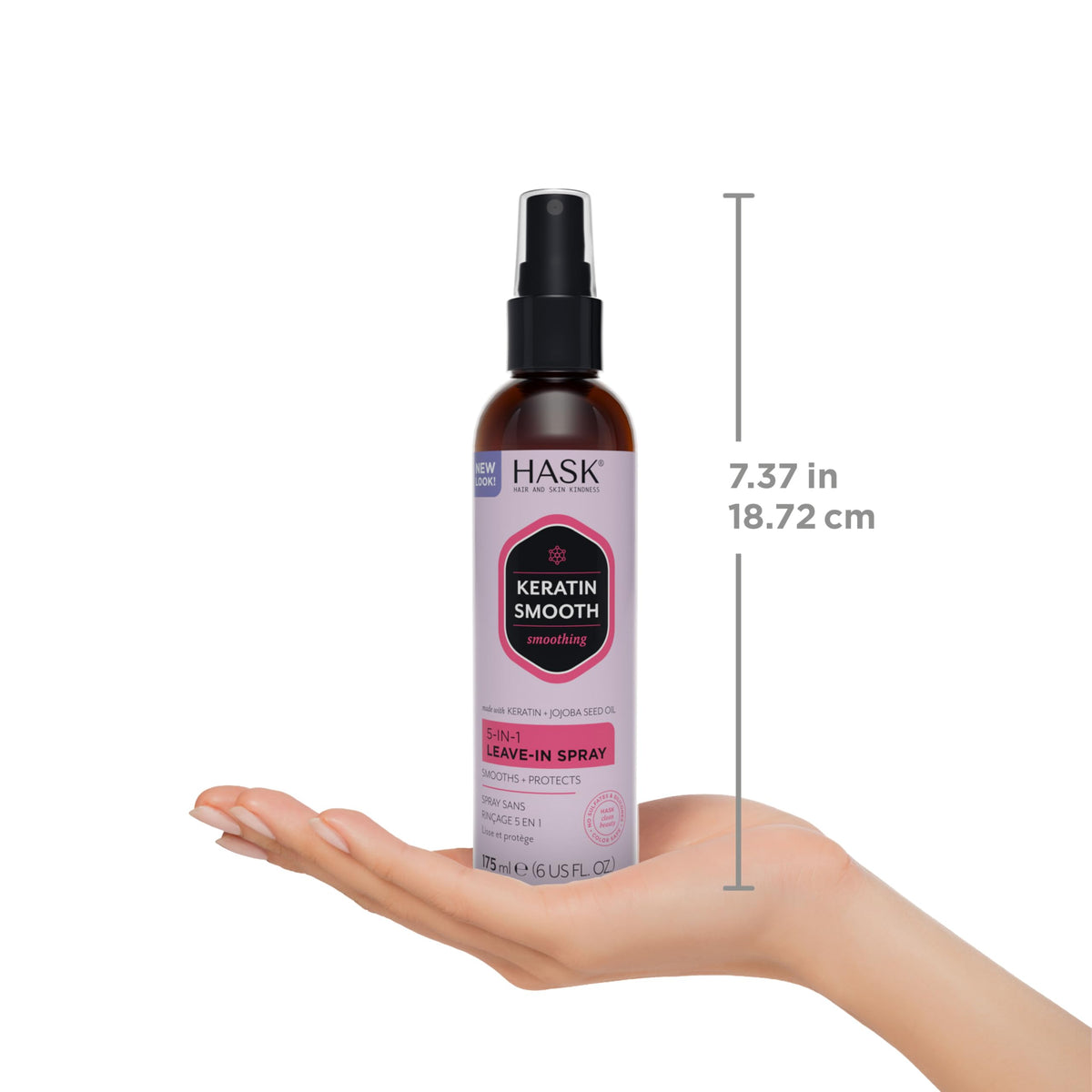 HASK bottle in bathroom setting, suggests everyday styling use