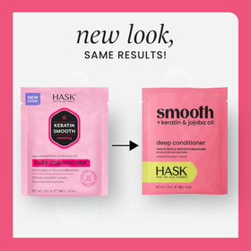 HASK keratin pump closeup highlighting easy dispensing and controlled application