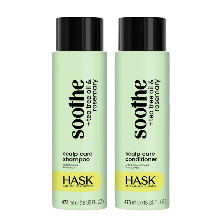 HASK shampoo and conditioner front packaging showing duo and brand clarity benefits