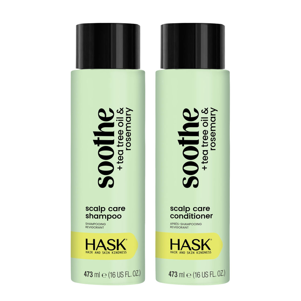 HASK shampoo and conditioner front packaging showing duo and brand clarity benefits