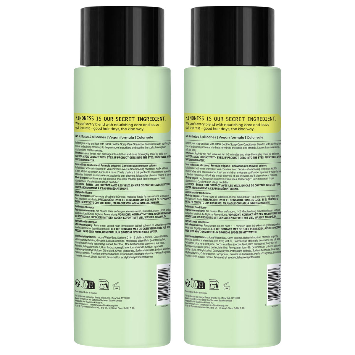 HASK shampoo being massaged into scalp showing thorough cleansing and refresh benefit