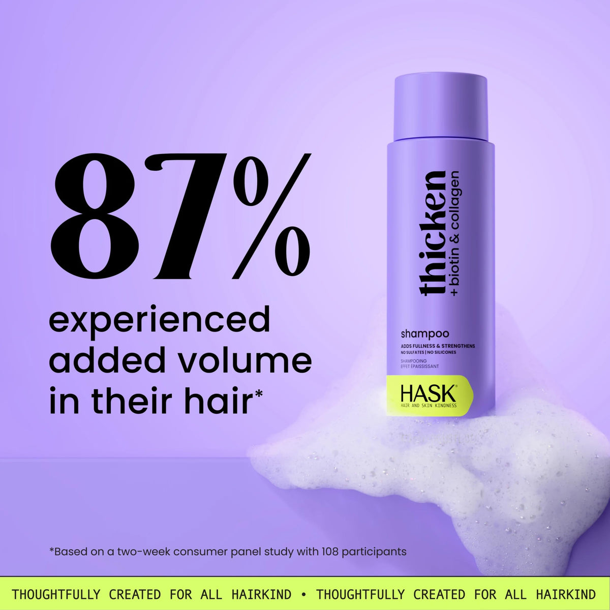 HASK 16oz bottle next to hand to illustrate true size and value