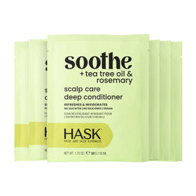 HASK front packaging showing bottle and branding, promotes calming scalp care