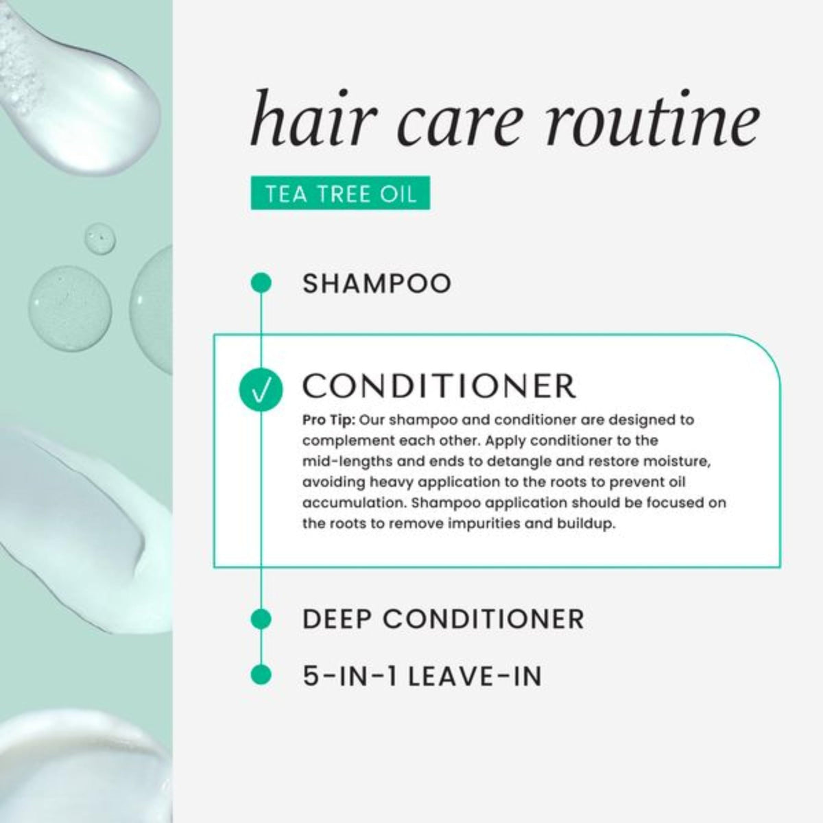 HASK conditioner applied in shower promoting clean rinse