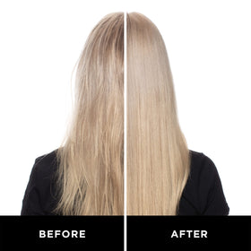 HASK texture on hair showing smooth, shiny strands for visible frizz control