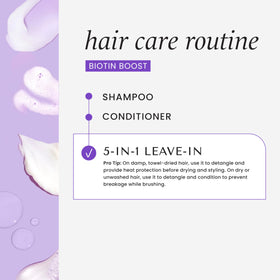 Close-up of leave-in spray texture highlighting lightweight formula for no-weight