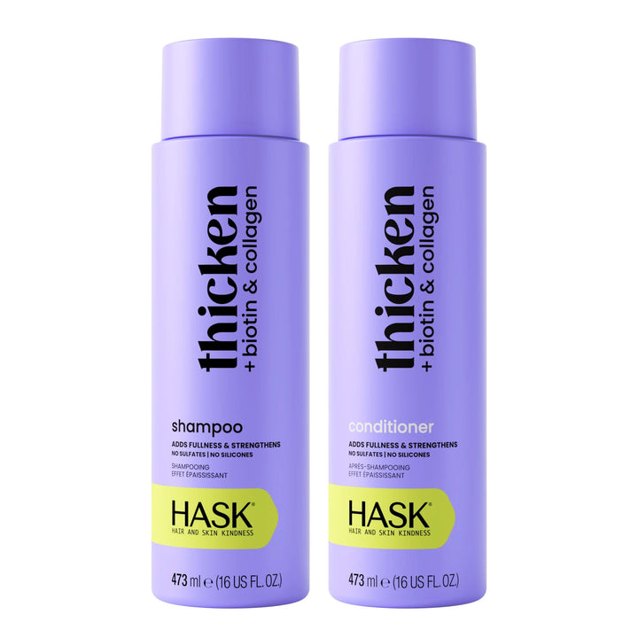 HASK front packaging showing shampoo and conditioner for visible volume
