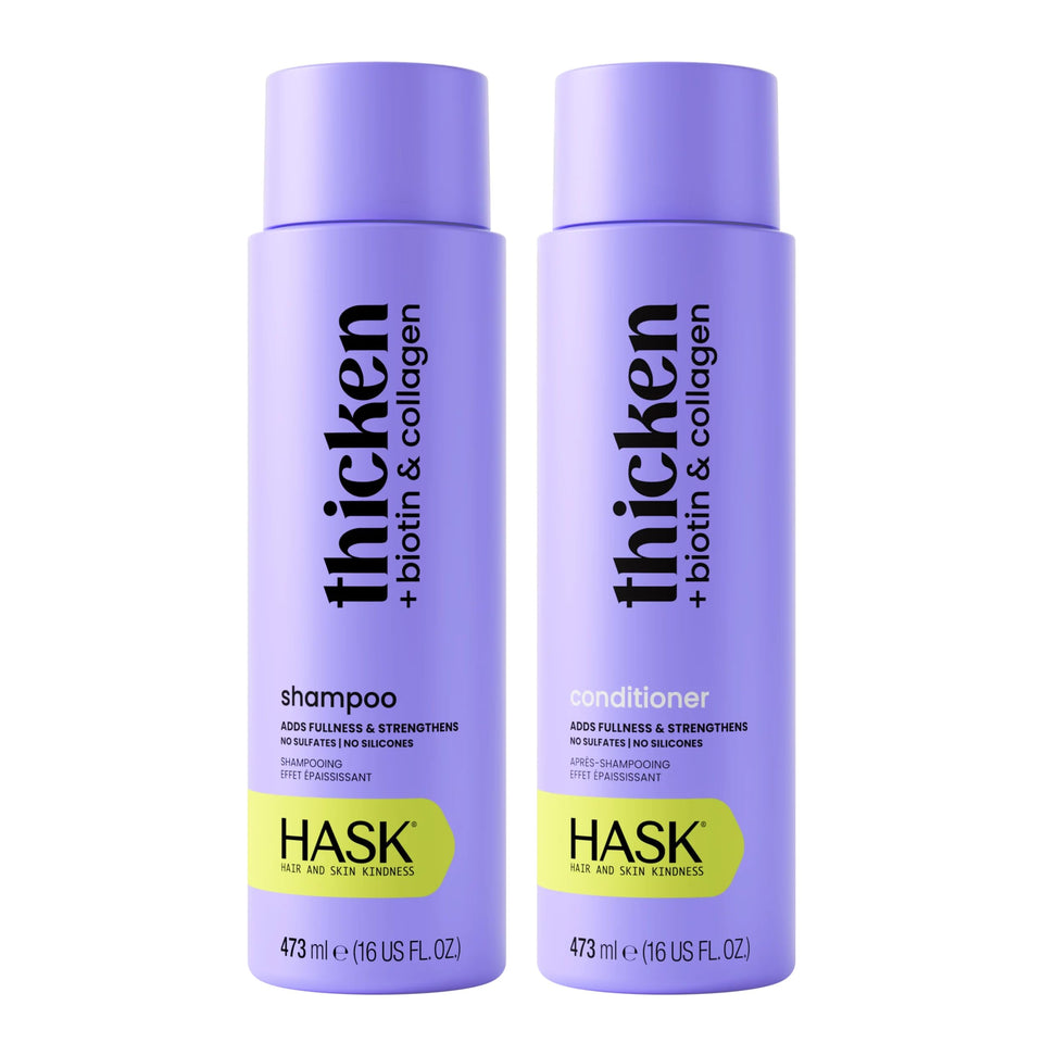 HASK front packaging showing shampoo and conditioner for visible volume