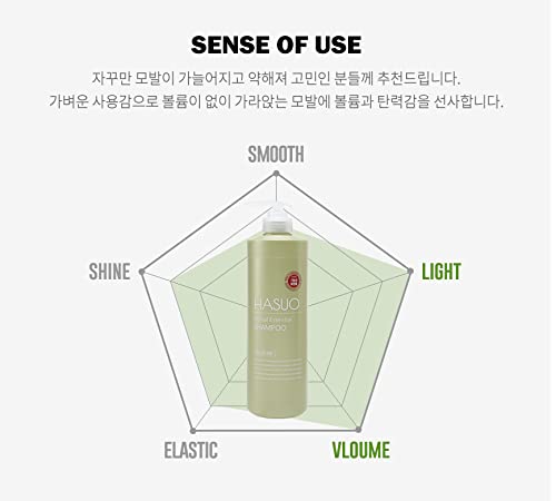 HASUO shampoo texture close-up demonstrating creamy herbal lather benefit
