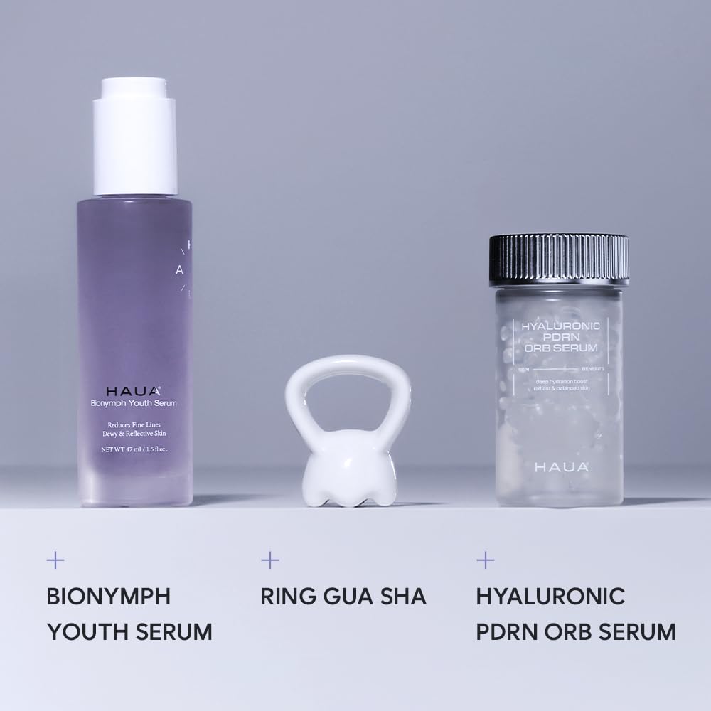 HAUA serum application on skin showing quick absorption and smooth finish
