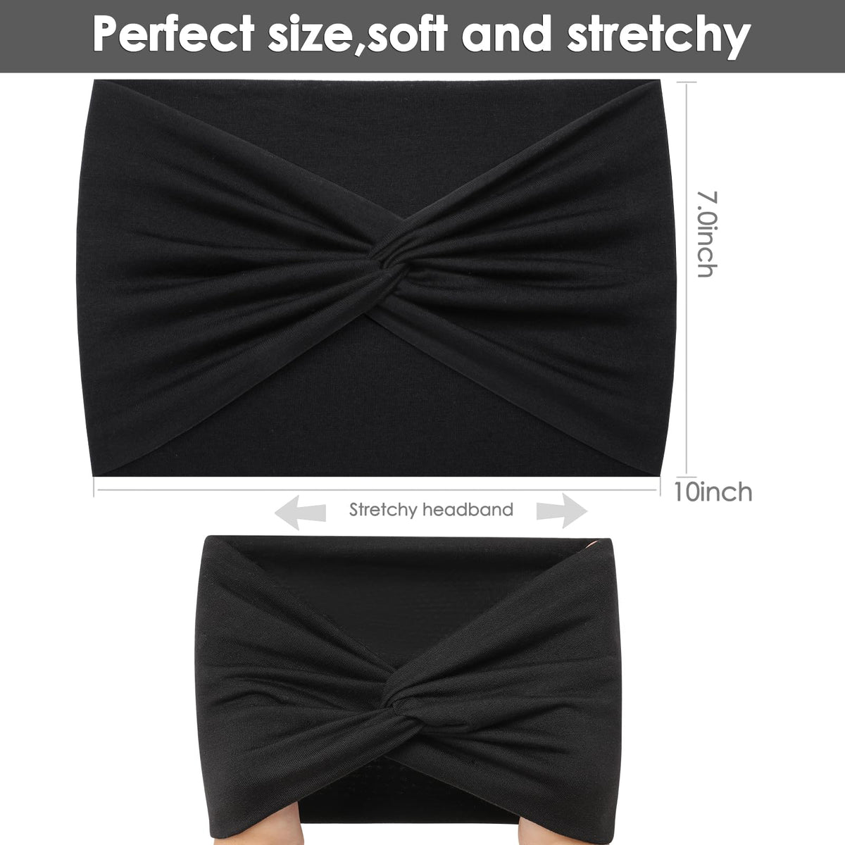 HAUHC model wearing headband demonstrates non-slip fit and everyday style