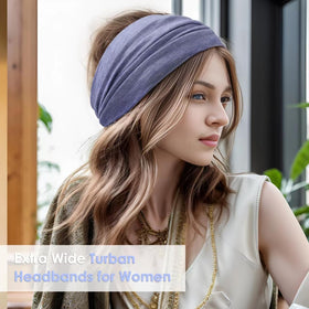 HAUHC model wearing knotted turban during workout, stays put