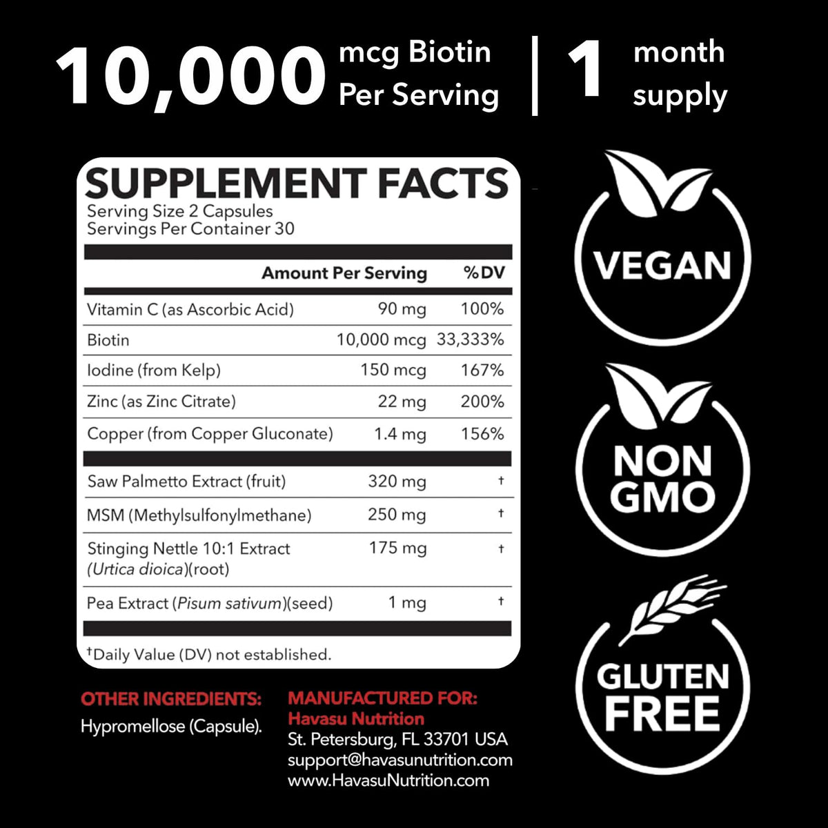 HAVASU NUTRITION capsules close-up showing smooth vegan capsule design