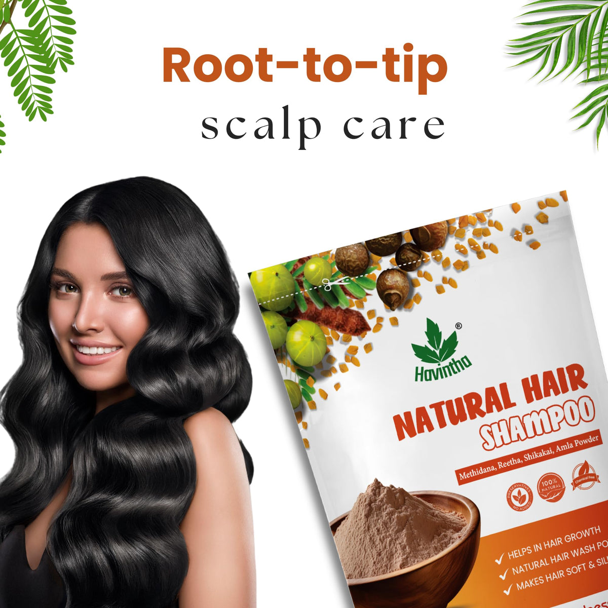 Havintha application showing scalp massage for improved nourishment