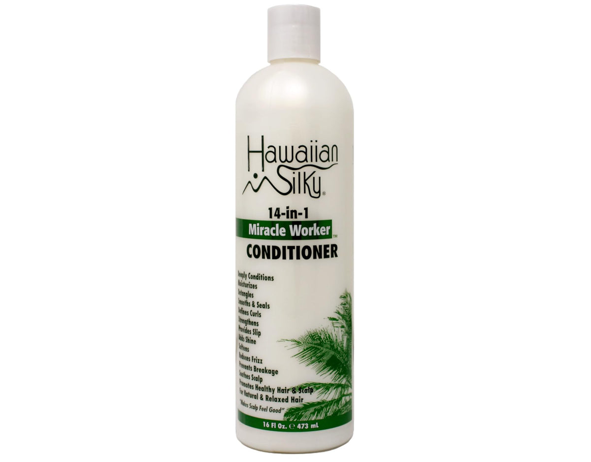 Hawaiian Silky close-up label detail highlighting nourishing formula benefits