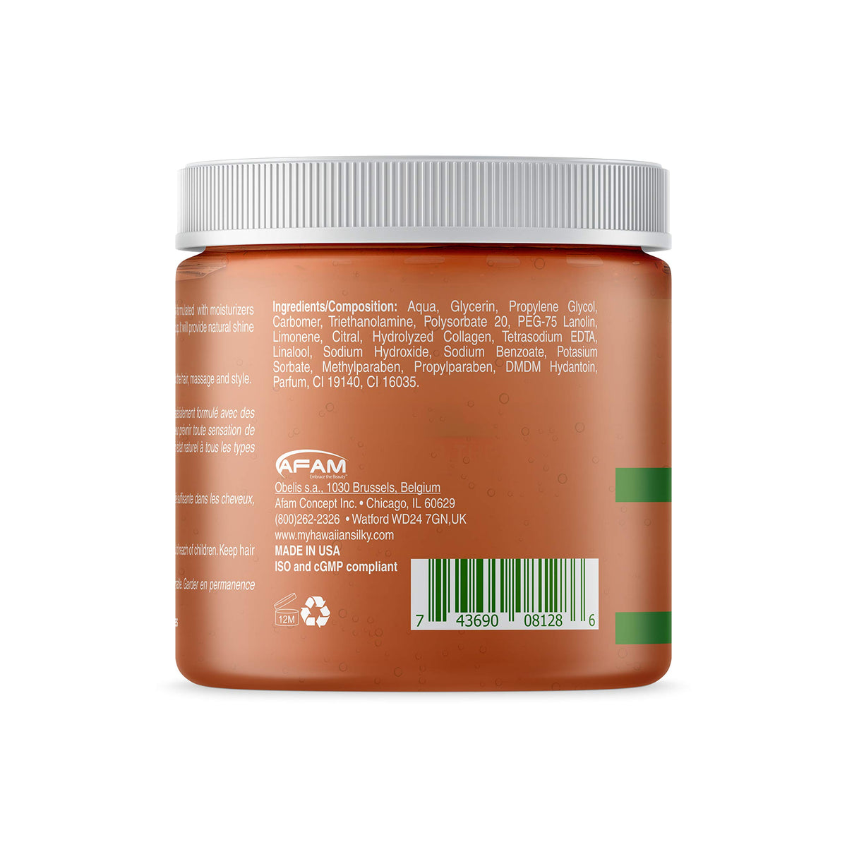 Hawaiian Silky label close-up highlighting protein and moisturizers
