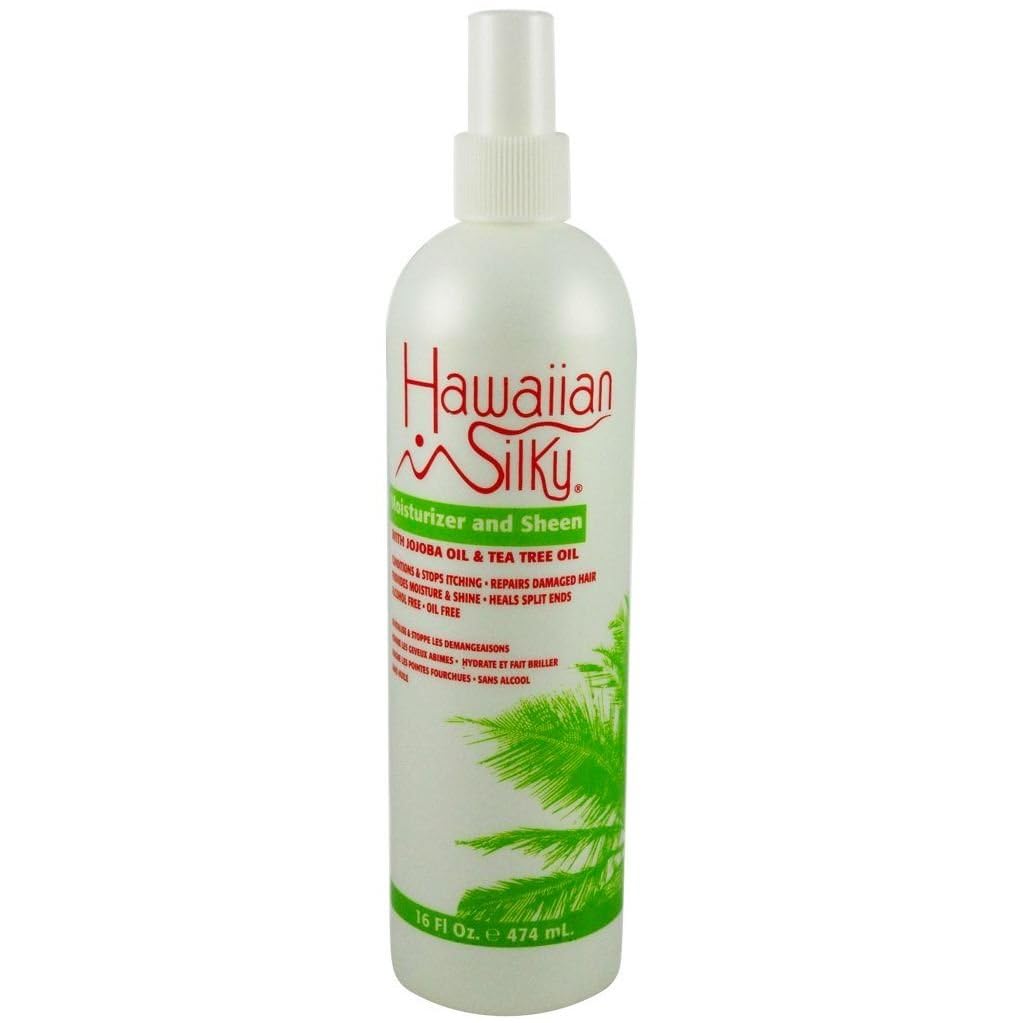 Hawaiian Silky front bottle showing label and 16 fl oz size for lightweight shine