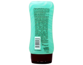 Hawaiian Tropic dual-ribbon texture close-up showing gel and lotion delivering lightweight hydration