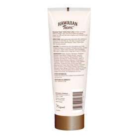 Hawaiian Tropic bottle in a beach bag suggesting post-sun hydration benefit